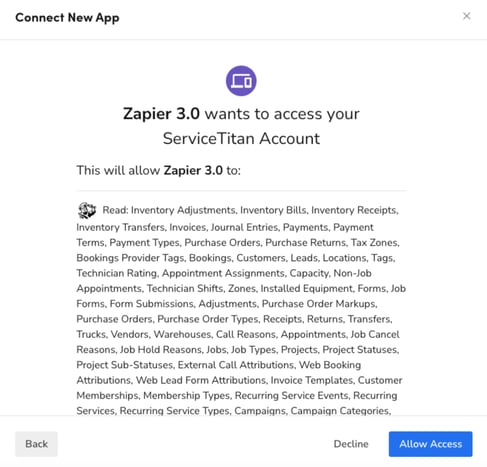 zapier allow access in st